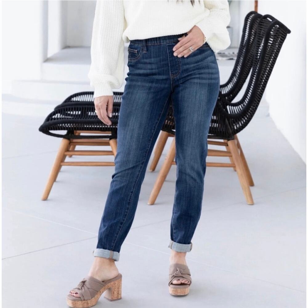 Judy Blue High Rise Pull On Double Cuff Jeans Slim Fit Size 3/26 JB88750 *EUC